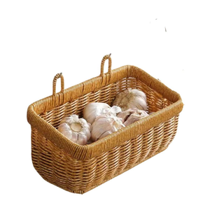 Cesta de Almacenamiento Multifuncional Ecológica de Mimbre Sintético para Cocina, Cesta Colgante Tejida para Jengibre, Ajo, Cebolla, Huevo, Fruta - Product Image 2