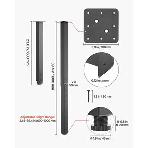 Gambe per Mobili in Acciaio Quadrate Regolabili 24-40 Pollici, Carico Massimo 1200 Libbre, Installazione Rapida, Resistenti per Casa e Ufficio - Product Image 5