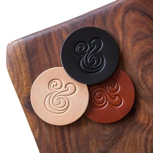 Customized Embossed Faux Leather Coaster With Holder Waterproof Durable For Home Decoration Cafes <b>Bars</b> Restaurants Gifting - Product Image 6