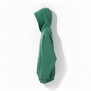 Sudadera con Capucha de Felpa Francesa de Algodón Verde Sólido para Hombre, Corte Regular, Informal, con Bolsillo, Manga Raglán, para Otoño - Product Image 4