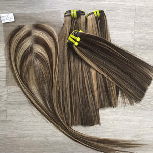 Precio de fábrica 100% Virgen cruda vietnamita Trama humana encaje peluca hueso recto Piano Color Super doble dibujado extensiones de cabello - Product Image 4