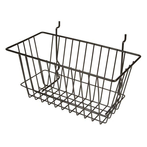 Factory Direct Stackable Black Metal <b>Wire</b> <b>Storage</b> <b>Basket</b> With Handles Iron Rectangular Household Organizer Bin Affordable Price - Product Image 1