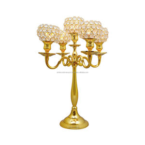 Candélabre en argent attrayant 5 bras avec bol en cristal Antique métal fait à la main bol en cristal candélabre de pièce maîtresse pour la décoration - Product Image 2