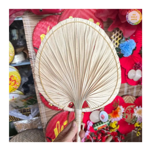 Chinese New Year <b>Decoration</b> Palm Leaf <b>Fan</b> Handwoven Red Tassel <b>Wall</b> Hanging Spring Festival Home Shop Vietnam 99GD - Product Image 5