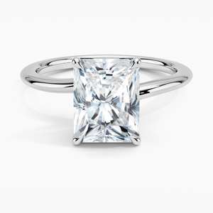 Anillo BOJ 0154 con Corte Radiante, Plata 925, Engaste de Puntas, Anillo Solitario con Diamante de 2ct, Color D, VVS1, Moissanita GRA, Precio Bajo - Product Image 1