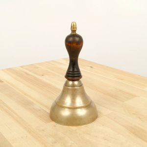 Traditional Brass Bell Pendant With Wooden <b>Top</b> For Home Decor - Product Image 1