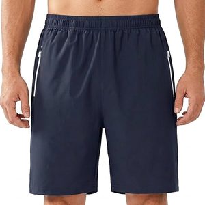 New Design Casual Mens Nylon Cotton Shorts Front Logo Pockets Heat Transfer Printed <b>Elastic</b> Mid Waist Breathable Shorts - Product Image 1