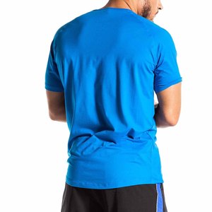 T-shirt homme slim fit à manches courtes, col rond, séchage rapide, couleur unie, tricoté, rouge, pour la gym et les entraînements - Product Image 4