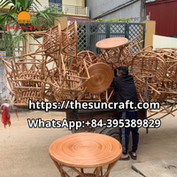 Vente en gros de table basse en rotin naturel meubles de maison de style bohème de plage en osier fabriqué au Vietnam