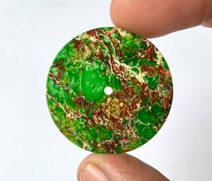 K Gems - Esfera de Reloj Redonda Ultrafina de Jaspe Verde Sedimentario Natural de 28.50mm y 0.70mm, Hecha a Mano, de Lujo, con Accesorios de 2mm - Product Image 1