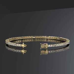 Pulsera de tenis de plata de ley 925 con diamantes baguette y redondos, cadena de mano brillante de lujo, joyería elegante para mujer - Product Image 4
