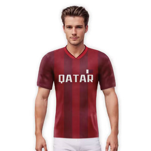 เสื้อฟุตบอลกาตาร์แบบสั่งทำพิเศษ พร้อมชื่อและหมายเลข คอวี สำหรับทีมชาติ ผู้ชาย ผู้หญิง และเด็ก - Product Image 4