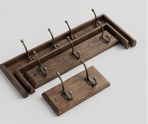 Fine Quality Metal Wall <b>Hooks</b> With Wooden Base Perfect For Home Bathroom, Kitchen And Elegant Coat Hangers - Product Image 6