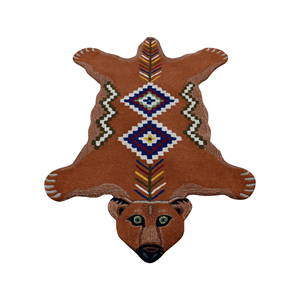 Hand-Tufted <b>Faux</b> <b>Fur</b> Bear <b>Rug</b> Southwestern Tribal Pattern Accent Carpet for Living Room Cabin - Product Image 4