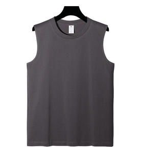 Custom <b>Men</b> Tank Top Plus Size Sporty Gym <b>Singlet</b> Breathable Summer Knitted 3D Embroidery Front Silk Screen - Product Image 5