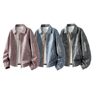 <b>Men's</b> Washed <b>Corduroy</b> Bomber <b>Jacket</b> Turn-down Collar Zipper Closure Casual Autumn Winter Outerwear M-8XL Windproof Breathable - Product Image 6