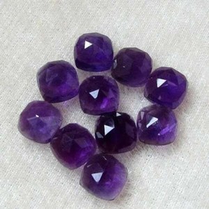 Ametiste violette naturelle de haute qualité, taille rose coussin, pierre précieuse en vrac pour la fabrication de bijoux, lot en gros - Product Image 3