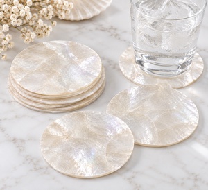 Juego de Posavasos de Concha de Capiz Hechos a Mano, Estilo Bohemio, Ecológicos - Regalo de Recuerdo e Ideas de Regalo Naturales para el Hogar - Product Image 4