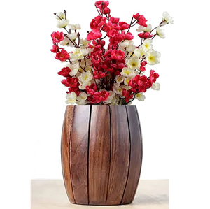 Vase à fleurs en bois élégant, vase de table rustique, écologique, fait main, vases décoratifs et meilleurs cadeaux utilisables - Product Image 1