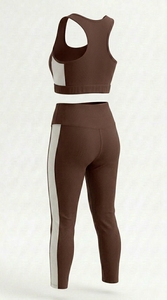 Vêtements de sport pour femmes, ensemble de yoga 2 pièces, tenue de fitness, ensemble de yoga hautement élastique, vêtements d'entraînement respirants, ensemble actif - Product Image 3