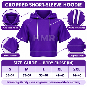 Sudadera Corta Morada de la Hermandad HMR, de Manga Corta, Color Sólido, Tejida en Algodón, Informal, para Otoño - Product Image 6