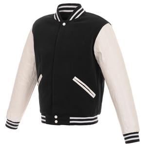 Chaqueta Varsity de Lona y Cuero con Estampado Personalizado para Invierno, con Ribete de Piel de Oveja, para Escuelas, Universidades y Equipos Deportivos - Product Image 1
