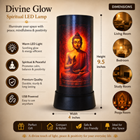 Lampu Meja LED Buddha Lampu Malam Spiritual Tenaga USB Dekorasi Meditasi Cahaya Hangat Lampu Samping Tempat Tidur Ruang Pooja Rumah Kantor Hadiah Suasana