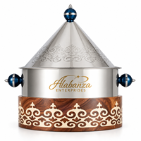 Pot à Biryani en Acier Inoxydable Premium Durable, Design Moderne et Luxueux, Diamètre 33 cm, Couvercle Conique Décoratif en Acier Inoxydable