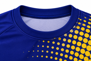 Camiseta Deportiva Azul Marino para Hombre con Estampado de Puntos Dorados, de Secado Rápido, Transpirable, de Poliéster, para Entrenamiento Atlético - Product Image 3