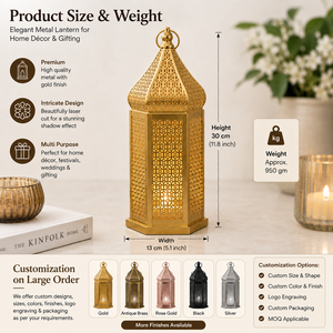 <b>Brass</b> <b>Lantern</b> Candle Holder Decorative Moroccan <b>Lantern</b> Hanging Candle Lamp Home Decor Wedding Table Centerpiece Gift - Product Image 5