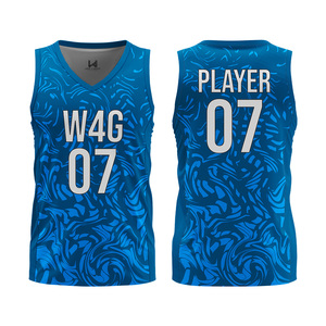 Maillot de basket-ball unisexe personnalisé, impression sublimée, évacuation de l'humidité, sans manches, col en V, vêtements de sport pour adultes - Product Image 4