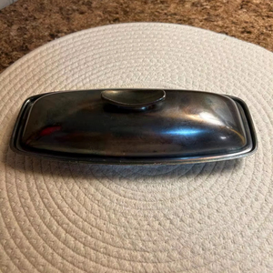 Designer Stainless Steel Butter Dish with Lid for Table Serving - Product Image 1