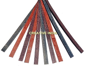 Hot Latest 10mm Flat <b>Leather</b> Cord for DIY <b>Bracelets</b> High Sale Vintage Finish Black Stingray <b>Leather</b> Cords and Other Accessories - Product Image 5