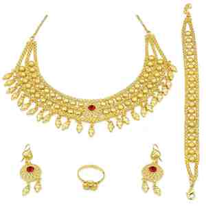 ชุดเครื่องประดับแฟชั่นดีไซน์ฝรั่งเศส ชุบทองไมครอน 14K18K24K ขายส่ง ชุดเครื่องประดับแต่งงานสไตล์ยุโรปดั้งเดิมและดูไบ - Product Image 2