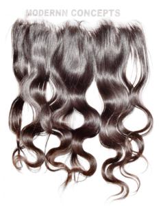 Cabello Humano Natural Virgen 100% al por Mayor, con Cutícula Alineada, Trama Genius, Frontal 13*4, Ondulado, de Templo Indio Negro Mink, Económico - Product Image 6