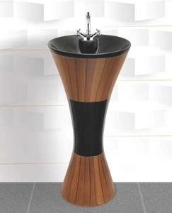 Glossy Surface Column Pedestal Hand Washing <b>Basin</b> Single-Hole Faucet Mount for Hotels Schools Hospitals Washroom - Product Image 1
