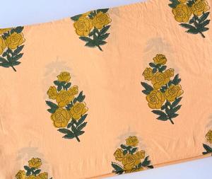 Tela de algodón con estampado floral, ecológica, reutilizable, estampado personalizado, tela estampada a mano, proveedor de pedidos al por mayor - Product Image 3