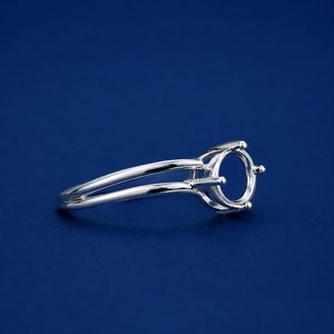 925 Sterling Silver Round 8mm Semi Mount <b>Ring</b> <b>Split</b> Shank Setting DIY Engagement <b>Ring</b> Stone Setting Custom Jewelry For Women - Product Image 3