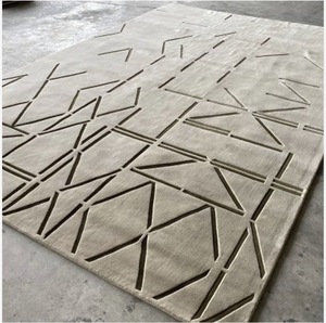 <b>Hand</b> <b>Tufted</b> Wool/Silk High Pile <b>Rug</b> Modern Luxury Handmade Area <b>Rug</b> for Living Room Bedroom Dining Premium Soft Floor Carpet - Product Image 4