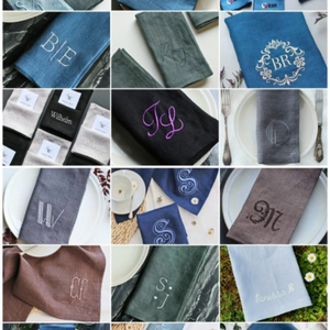 Bloc de main indien Belles serviettes de broderie en tissu de coton imprimé floral en rose saumon foncé, vert sauge, couleur bleu de Delft - Product Image 5