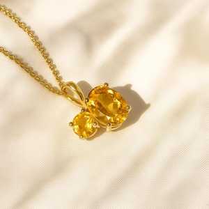 c Toi Et Moi - Colgante con piedra de nacimiento de noviembre, plata de ley 925, chapado en oro de 14 quilates, joyería fina, regalo para mujer - Product Image 4