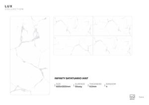 Azulejo de Porcelana Crown Luminary Gloss de 600x1200mm (60x120cm, 24x48 Pulgadas) con Acabado Interior Sofisticado de Alto Brillo - Product Image 3