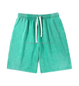 กางเกงขาสั้นผ้าฝ้าย100% ฟอกสีแบบวินเทจของผู้ชายกางเกงขาสั้นผ้าทอกลางแจ้งลำลองพิมพ์ลายกีฬายุโรปสันทนาการ - Product Image 2