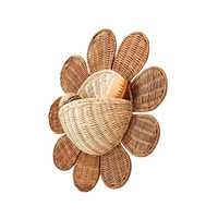 Cesta de mimbre festoneada para pared, muebles infantiles, habitación de niños, mimbre natural festoneado, montaje colgante para almacenamiento en sala de juegos infantil