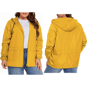 Yellow Hooded Waterproof Reversible <b>Quilted</b> <b>Jacket</b> Casual Loose Fit Zipper Closure Winter Wear Unisex <b>Pattern</b> - Product Image 5