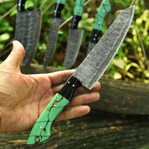 Handmade Damascus Steel Chef Knife Set with Leather Cover <b>Kitchen</b> Knife Set for Home Cooking and Professional <b>Kitchen</b> Tasks - Product Image 3