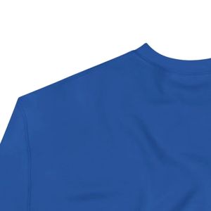 Unisex Royal Blue 1938 Graphic Crewneck Sweatshirt <b>Long</b> <b>Sleeve</b> Casual Pullover <b>Top</b> with Front Letter Design and Ribbed Cuffs - Product Image 5