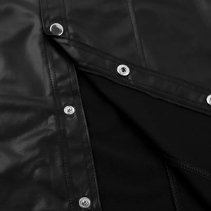 Adjustable <b>Men's</b> Leather <b>Shirts</b> Custom Design <b>Satin</b> Streetwear Solid Color Real Leather - Product Image 3