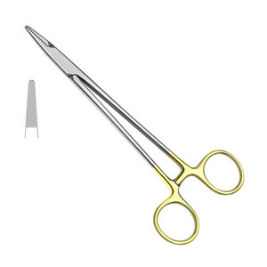 Porte-aiguille droit 7 pouces à pointe TC en carbure de tungstène, porte-aiguille chirurgical en acier inoxydable réutilisable pour sutures de précision - Product Image 1