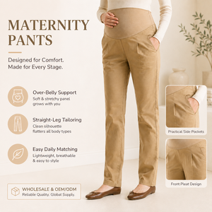 <span class=keywords><strong>Pantalon</strong></span> de <span class=keywords><strong>grossesse</strong></span> décontracté en coton à jambe droite, coupe <span class=keywords><strong>ample</strong></span>, pour la maternité (ventre en haut) - Vente en gros - Product Image 4